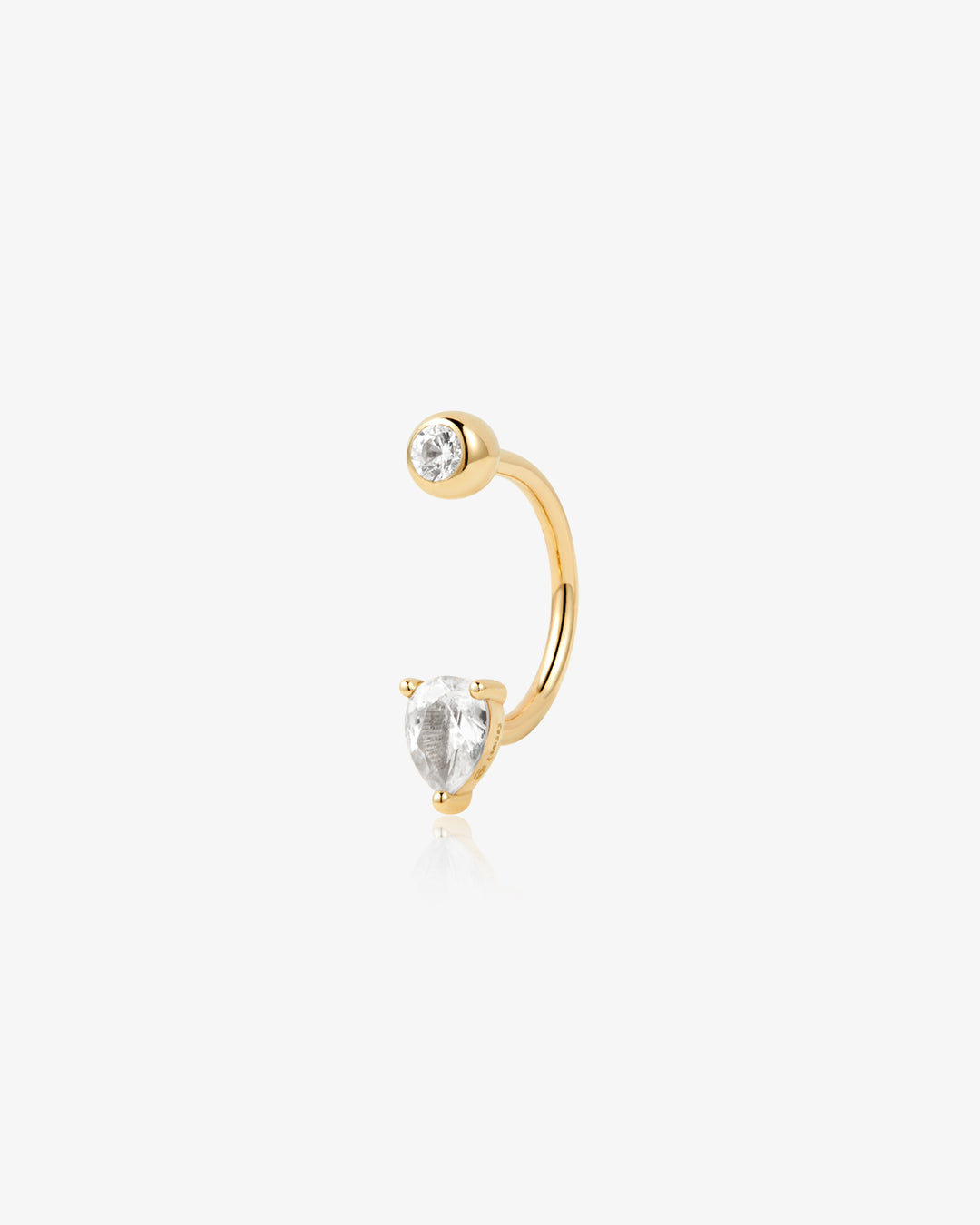 ALEXANDRA | White Sapphire Barbell Ring