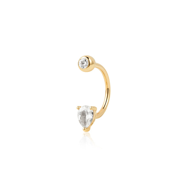 ALEXANDRA | White Sapphire Barbell Ring