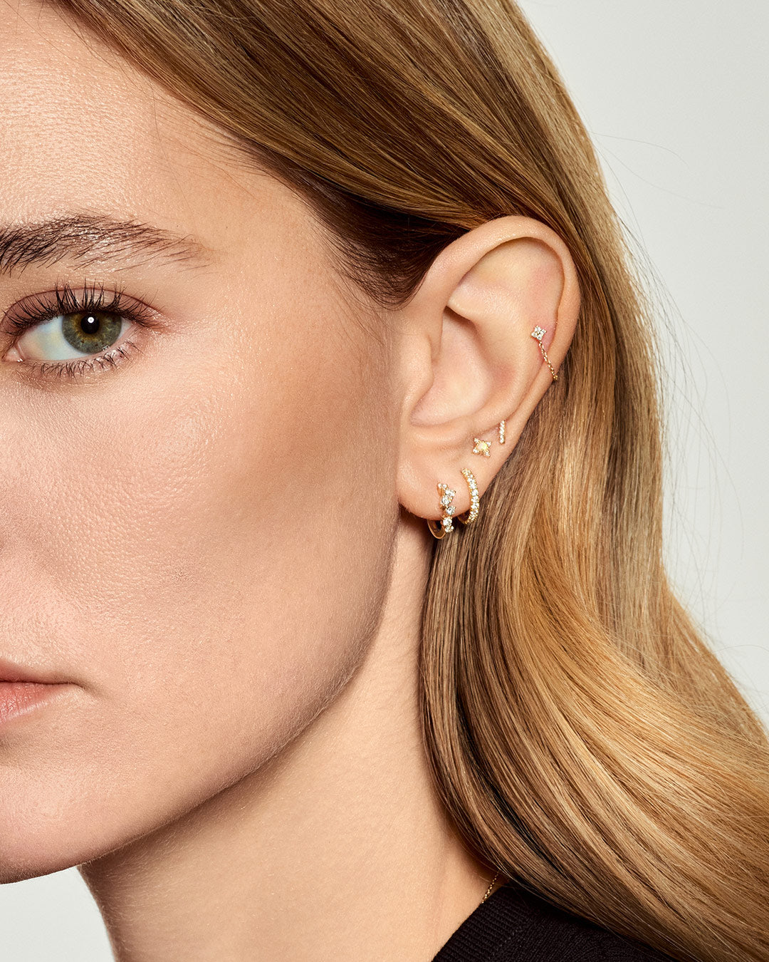 Floral Lab-Grown Diamond Chain Studs