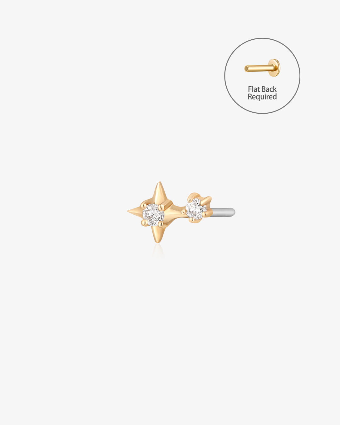 ADARA | Double Diamond Starburst Threadless Flatback Earring