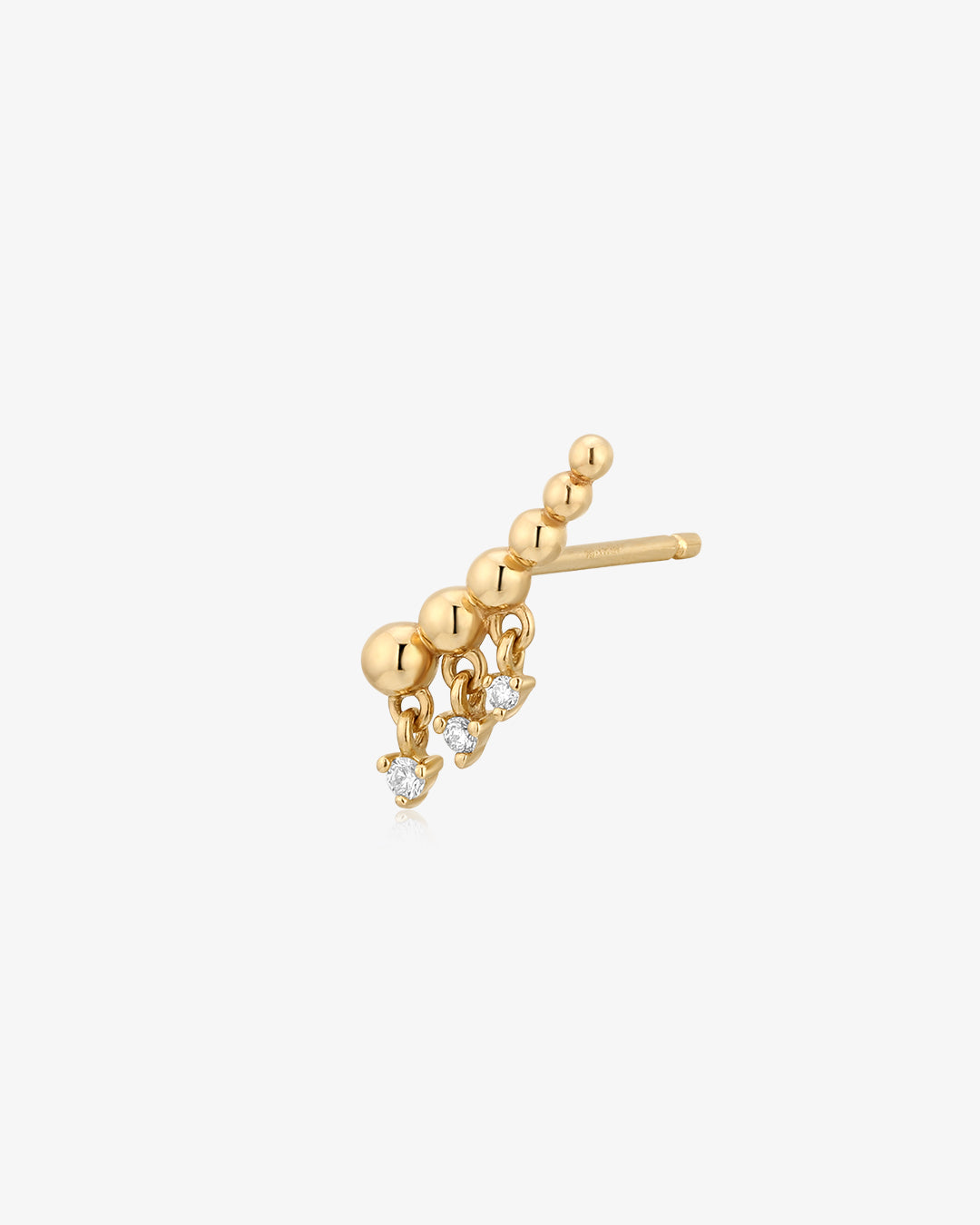 KORA | Dangling Lab Grown Diamond Beaded Climber Stud Earring