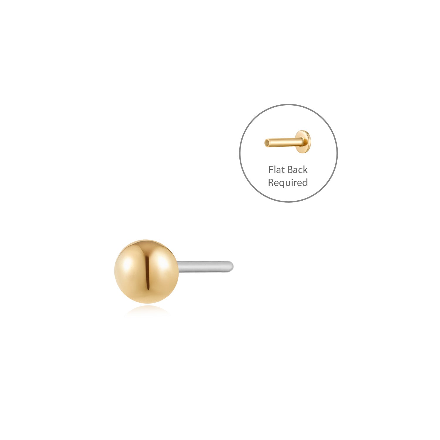 SPHERE | 3MM Round Threadless Flatback Earring