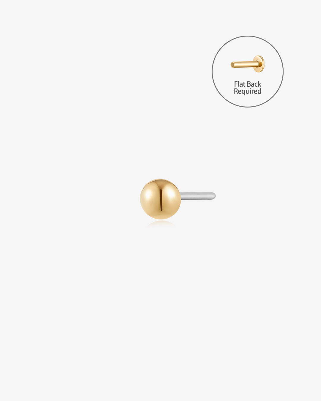 SPHERE | 3MM Round Threadless Flatback Earring