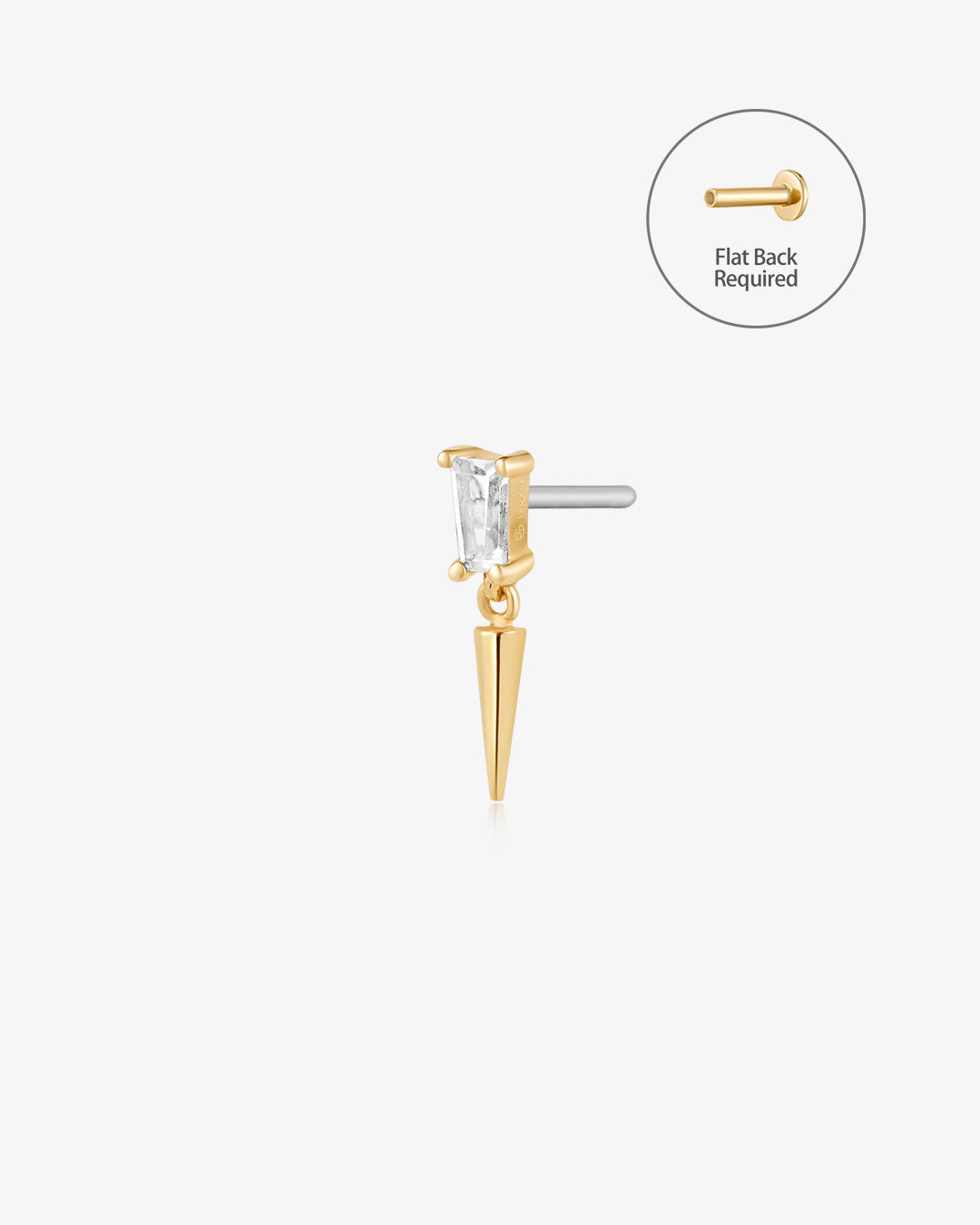 PEYTON | White Sapphire Threadless Flatback Earring