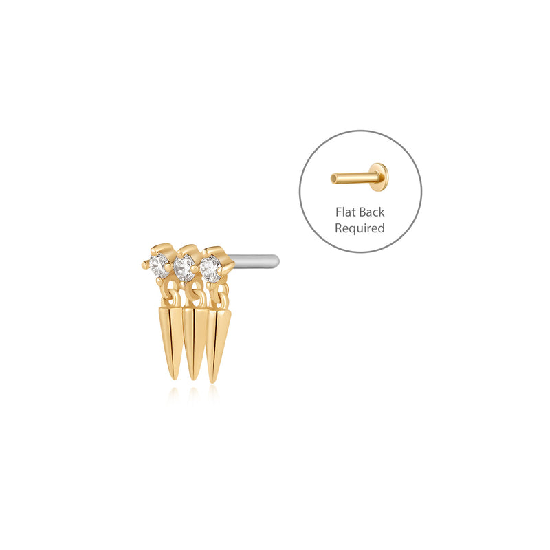 EMERSON | Lab Grown Diamond Triple Drop Threadless Flatback Earring