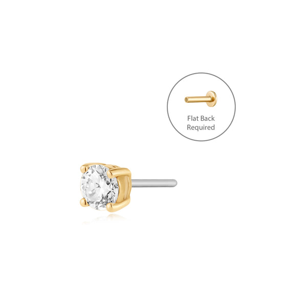 REESE | Lab Grown Diamond Threadless Flatback Earring