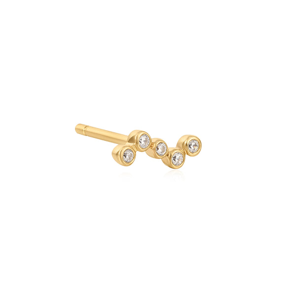 ELOISE | Natural Diamond Large Wave Threadless Flatback Earring