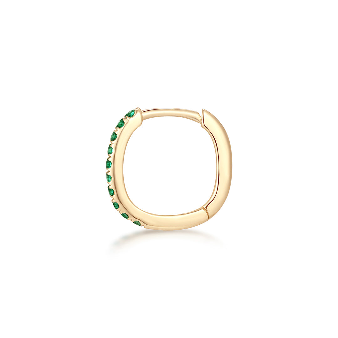 TWIGGY | Lab Grown Emerald Paperclip Huggie