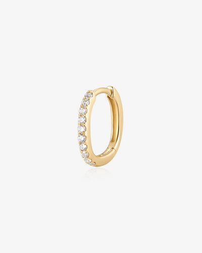 HALLIE | Bead Set Lab Grown Diamond Huggie