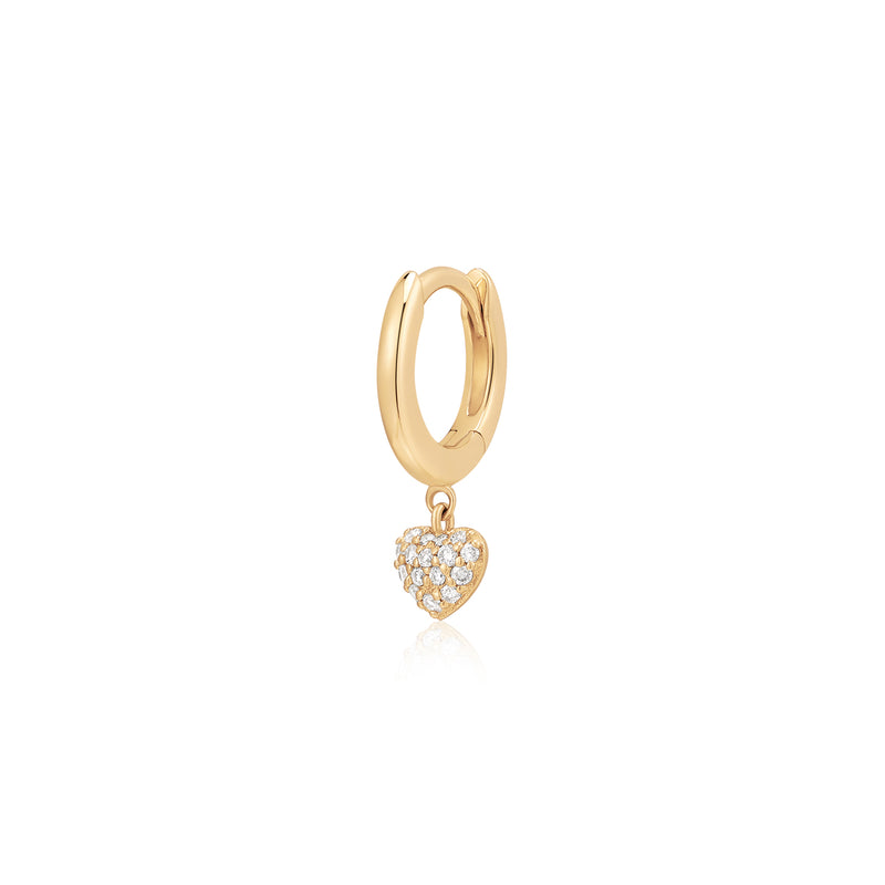 ADELINE | Pave Lab Grown Diamond Heart Huggie