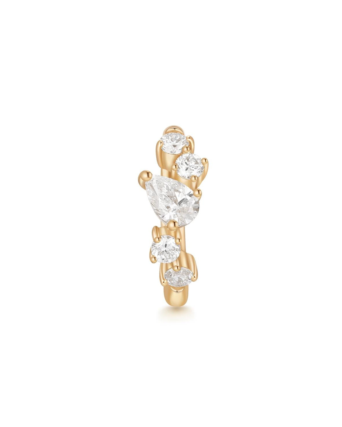 ZARINA | Pear and Round Lab Grown Diamond Single Huggie