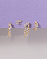 OSUPA | 3-Row Dangling Lab Grown Diamonds Threadless Flatback Earring