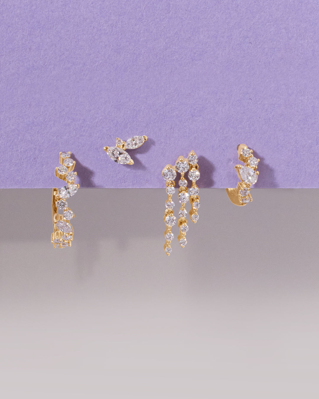 TEEGAN | Dangling Clover Lab Grown Diamond Single Stud Earring