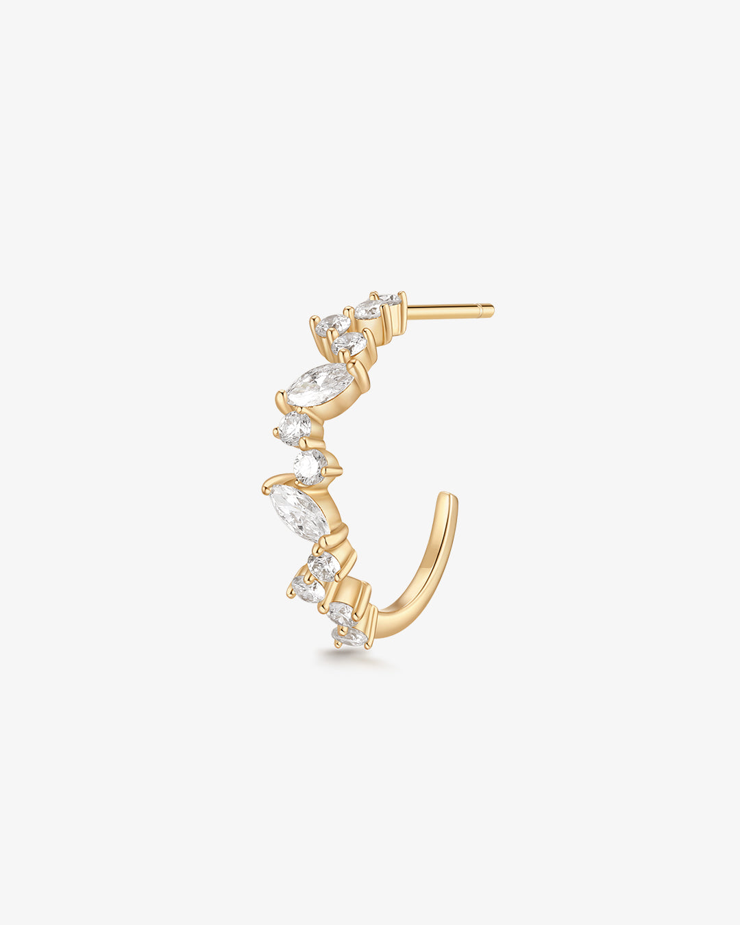 LEANDRA | Marquise and Round Lab Grown Diamond Single Huggie