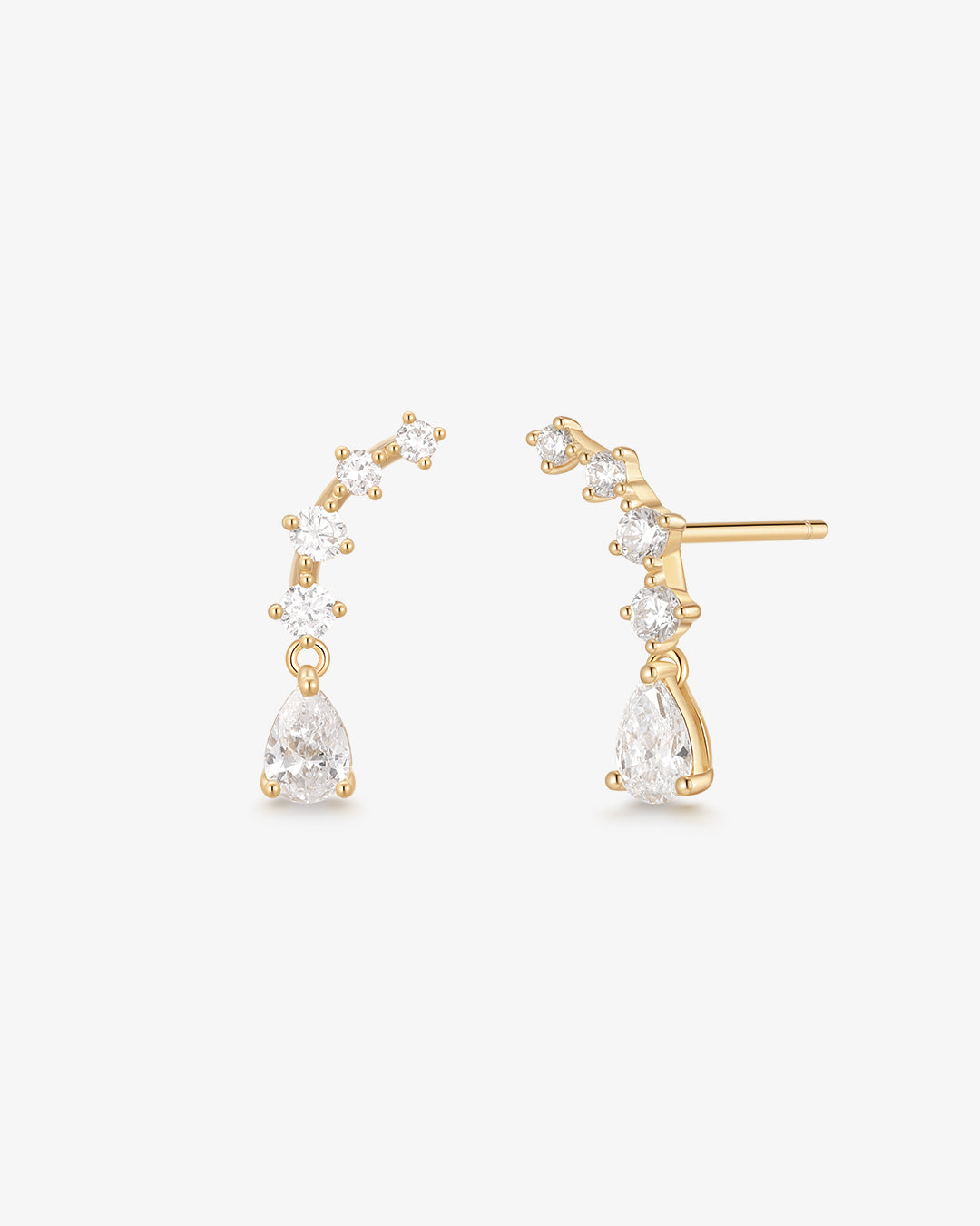 ADALYNN | Pear and Round Lab Grown Diamonds Pair Stud Earrings
