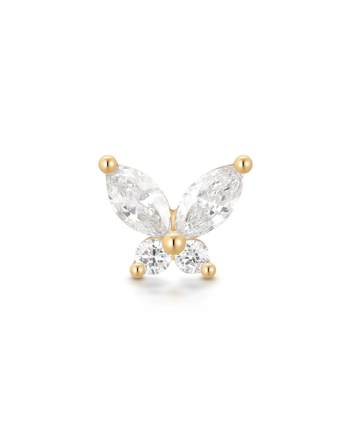 CASSANDRA | Marquise Lab Grown Diamond Butterfly Single Stud Earring