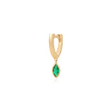 MARIGOLD | Dangle Marquise Lab Grown Emerald Huggie