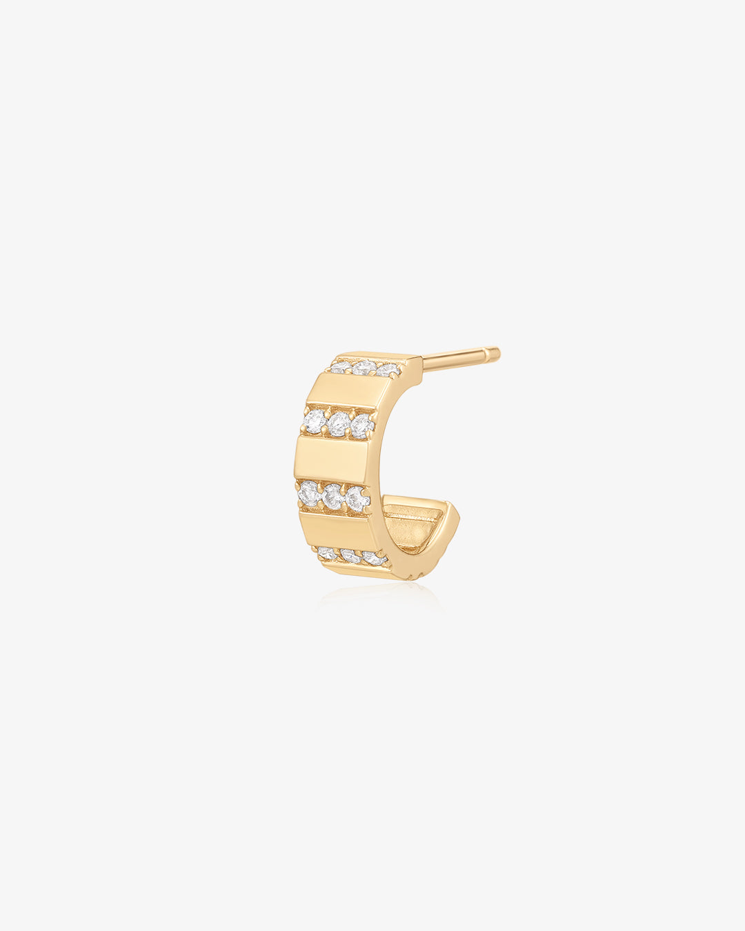 RAVEN | Bead Set Lab Grown Diamond Sleek Hoop Earring
