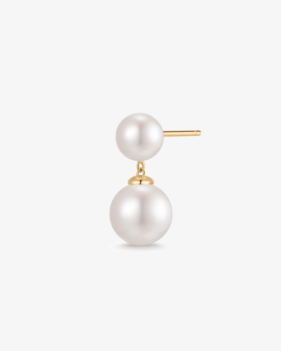 Double Pearl Drop Single Stud Earring
