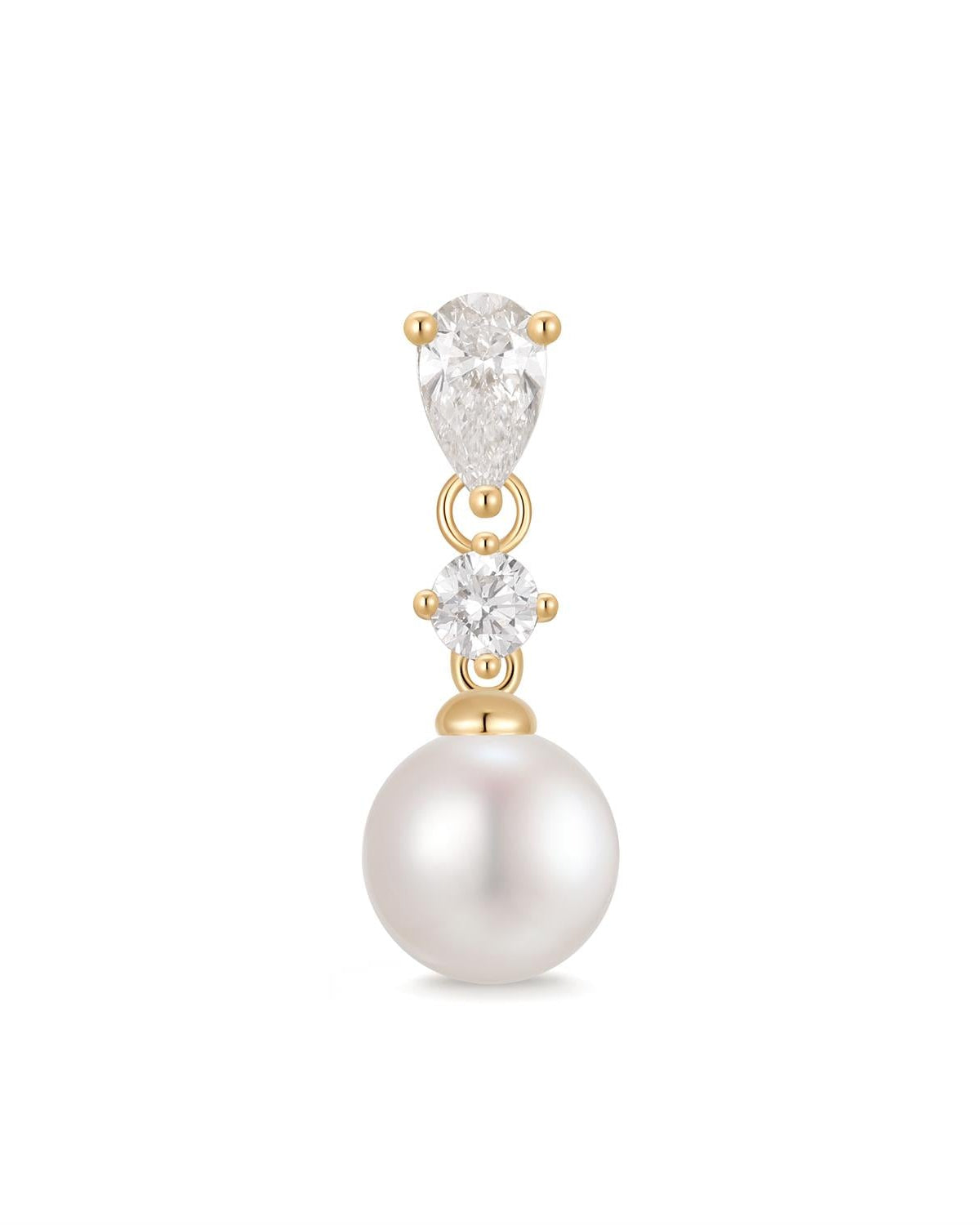 MAISON | Pearl and Lab Grown Diamond Dangling Single Stud Earring