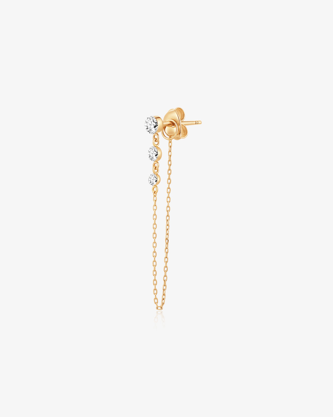 Lab Grown Diamond Drop Chain Stud Earring
