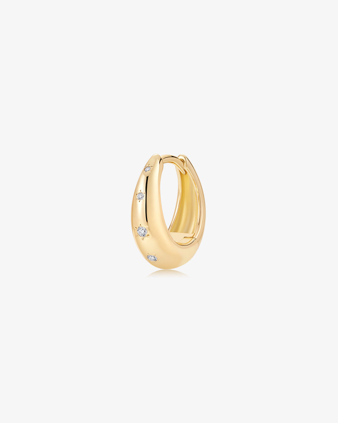 Celestial Domed Lab Grown Diamond Single Huggie Hoop