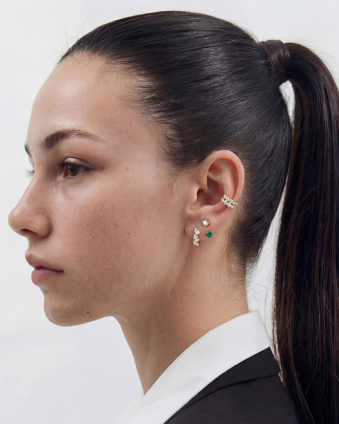 Double-Row Pavé Lab-Grown Diamond Ear Cuff