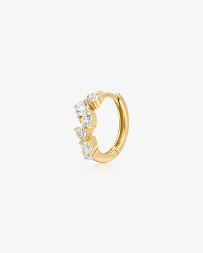 Zig-Zag Lab-Grown Diamond Huggie Hoop