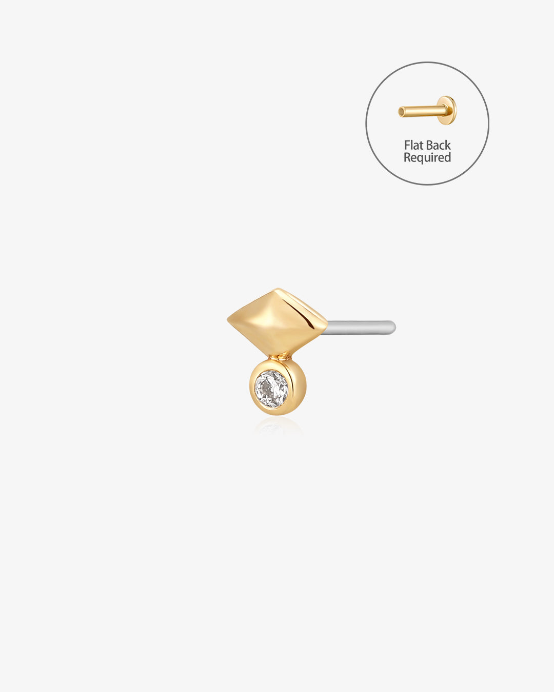 GIZA | Pyramid Diamond Threadless Flatback Earring