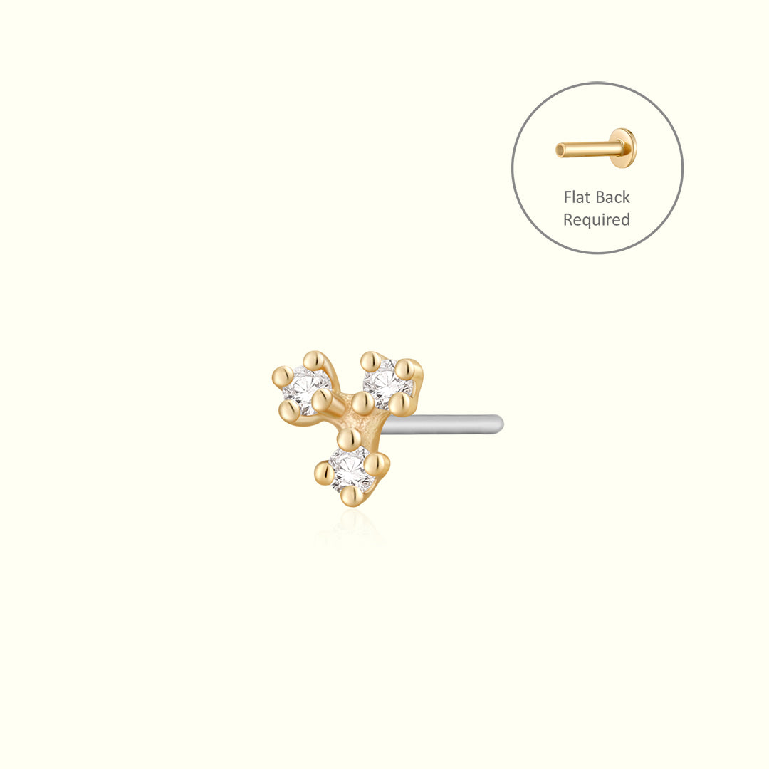 CLOVER | Diamond Threadless Flatback Earring