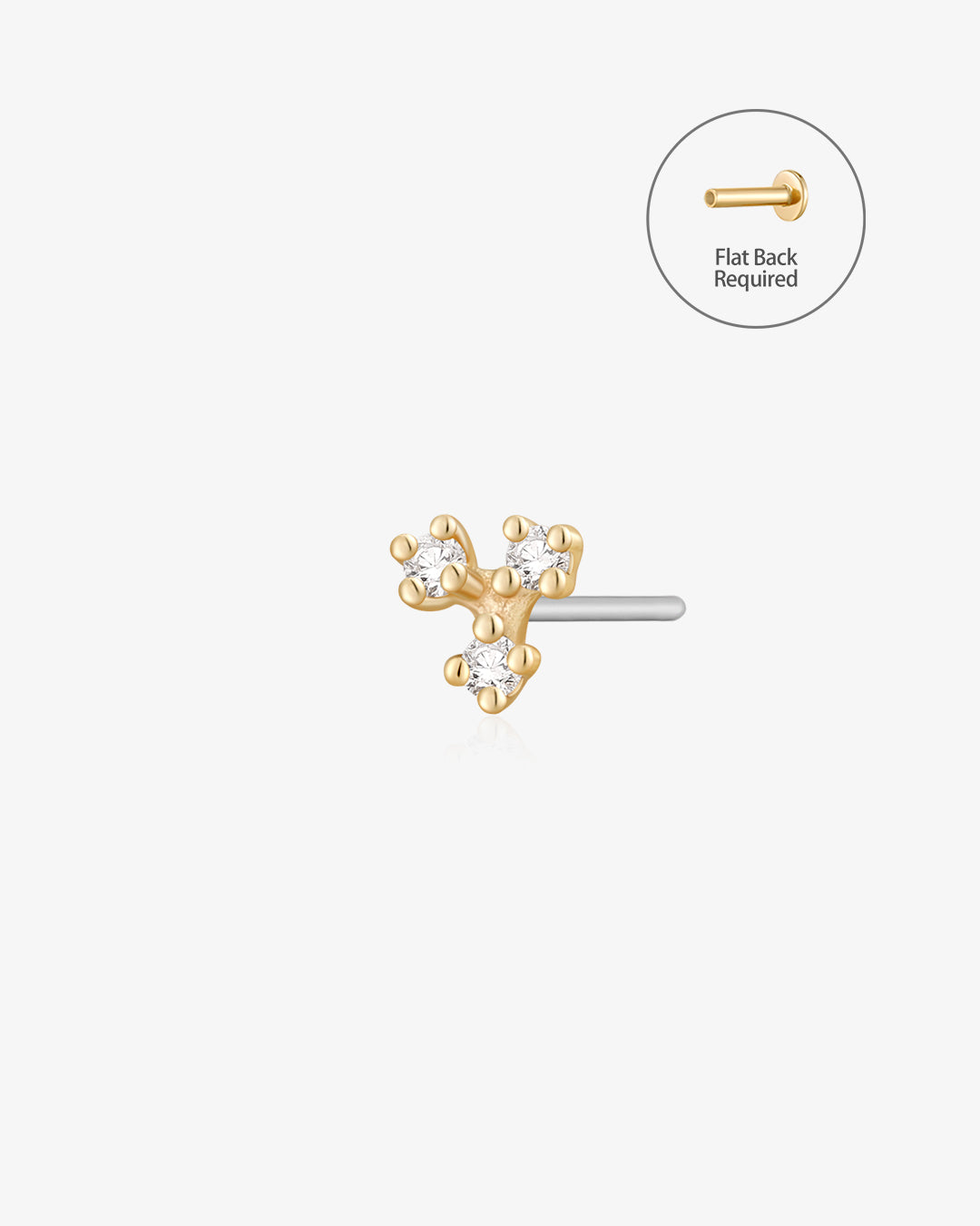 CLOVER | Diamond Threadless Flatback Earring