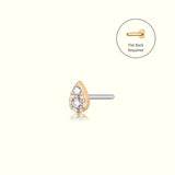ROSA | Diamond Pave Teardrop Threadless Flatback Earring