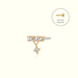 DIANA | Dangling Diamond Threadless Flatback Earring