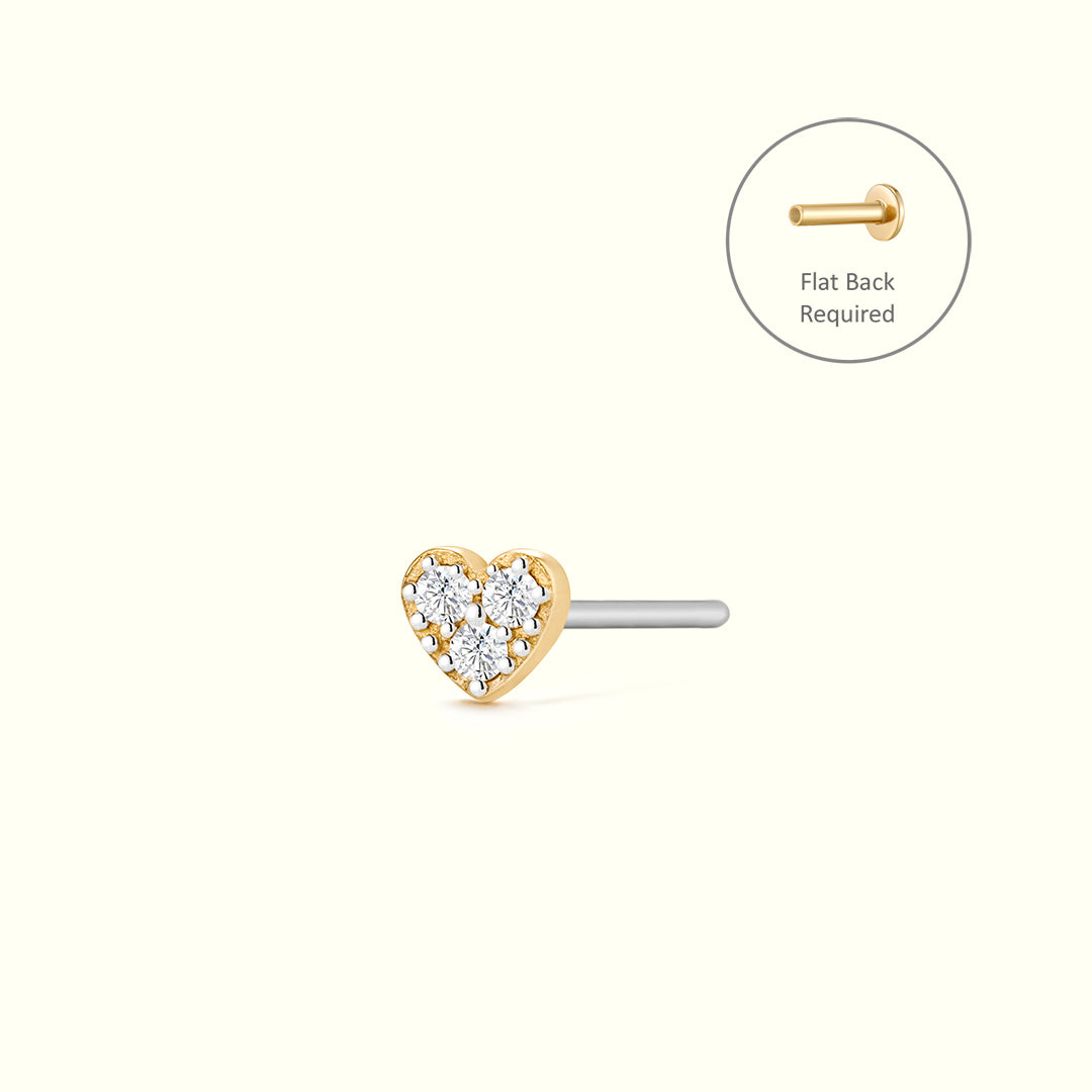 SOPHIE | Diamond Heart Threadless Flatback Earring