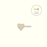 SOPHIE | Diamond Heart Threadless Flatback Earring
