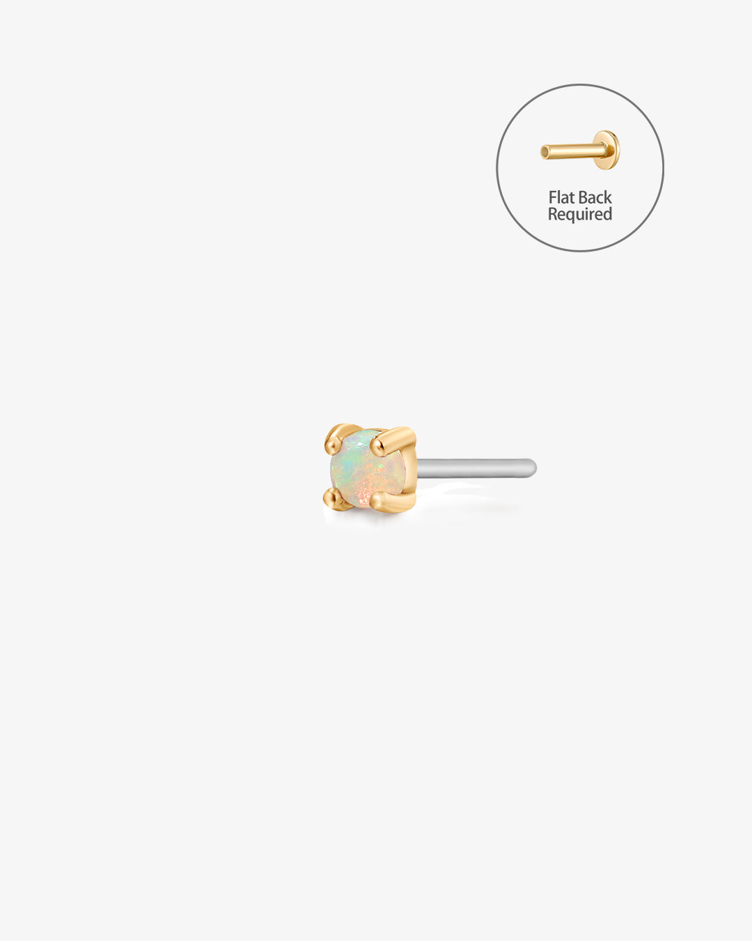 HERA | Single Opal Threadless Flatback Earring