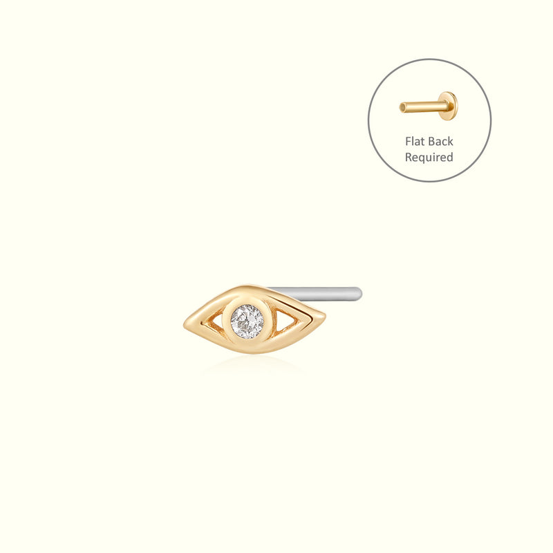 CHARLOTTE | Diamond Evil Eye Threadless Flatback Earring
