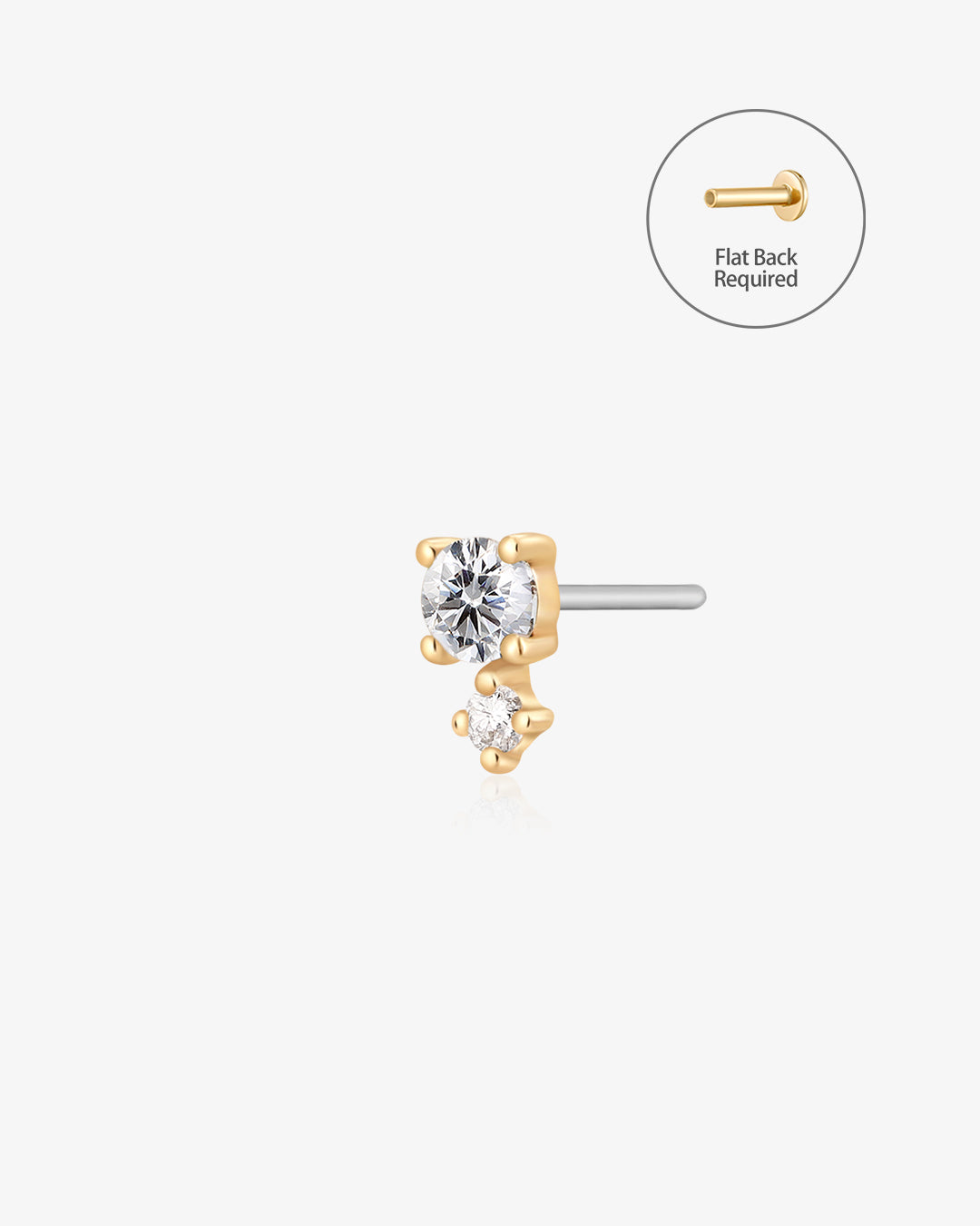 April Birthstone | Diamond Threadless Flatback Earring