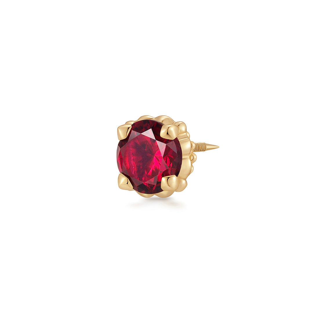 CHARLI | Lab Grown Ruby Threaded Flatback