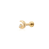 LIORA | Half Moon Lab Grown Diamond Threaded with Flatback