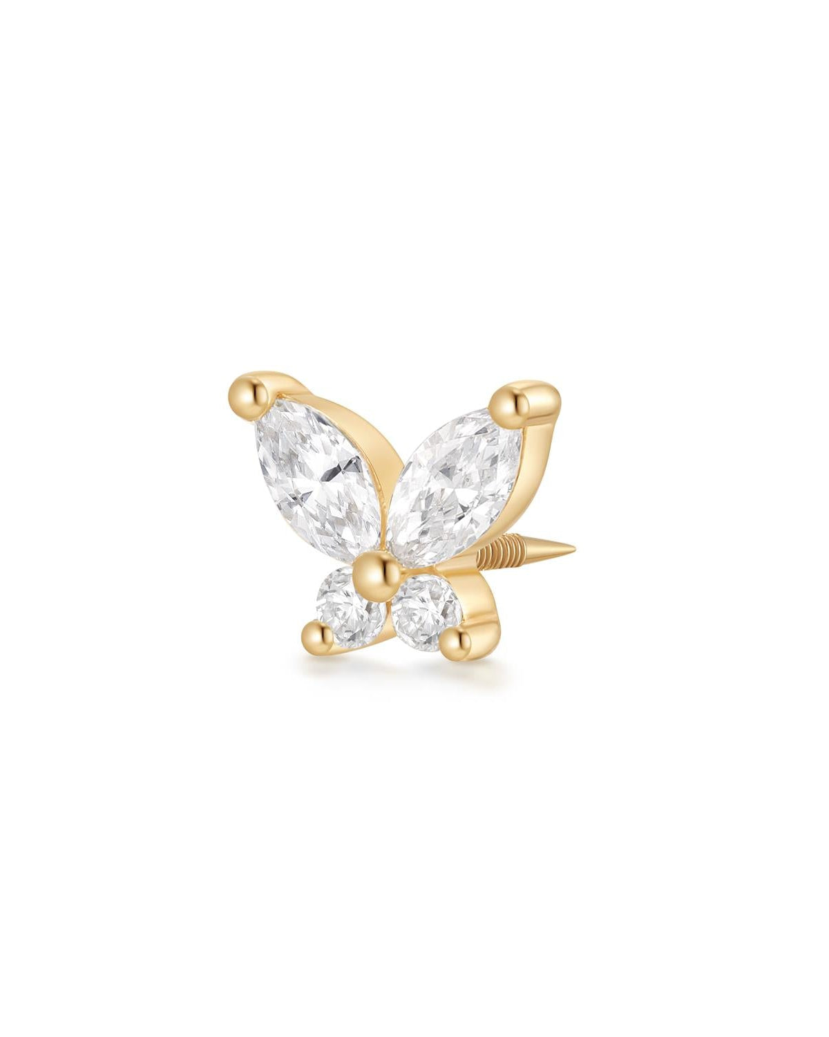 CASSANDRA | Marquise Lab Grown Diamond Butterfly Threaded Flatback