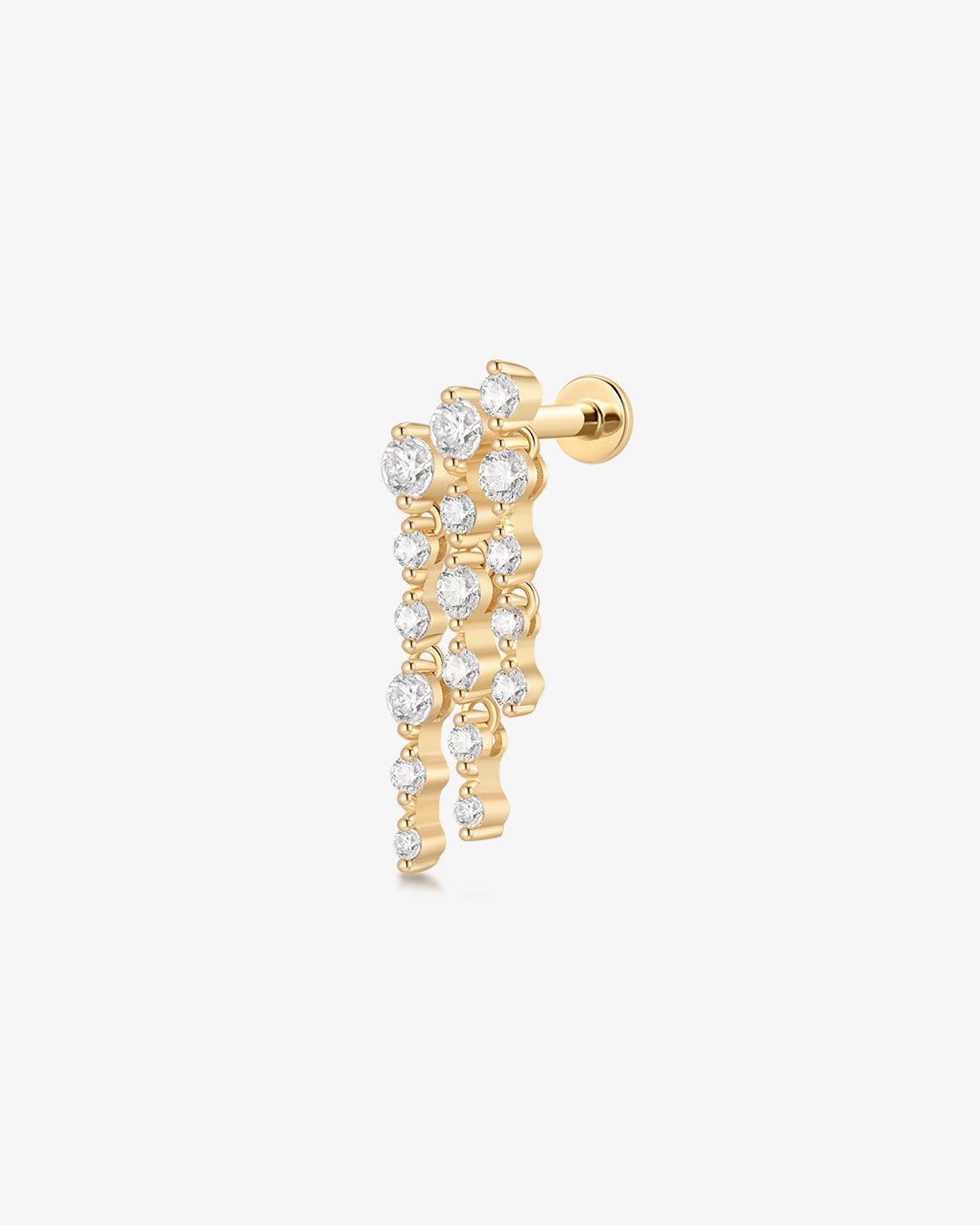 OSUPA | 3-Row Dangling Lab Grown Diamonds Threaded Flatback