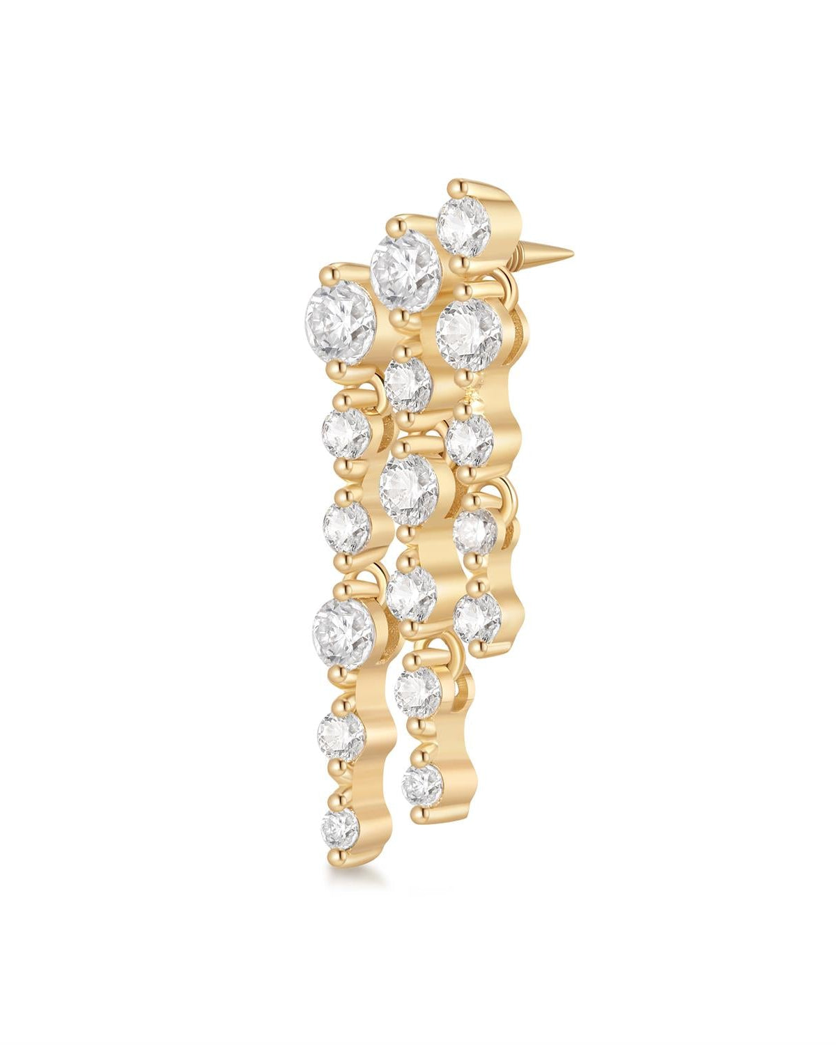 OSUPA | 3-Row Dangling Lab Grown Diamonds Threaded Flatback
