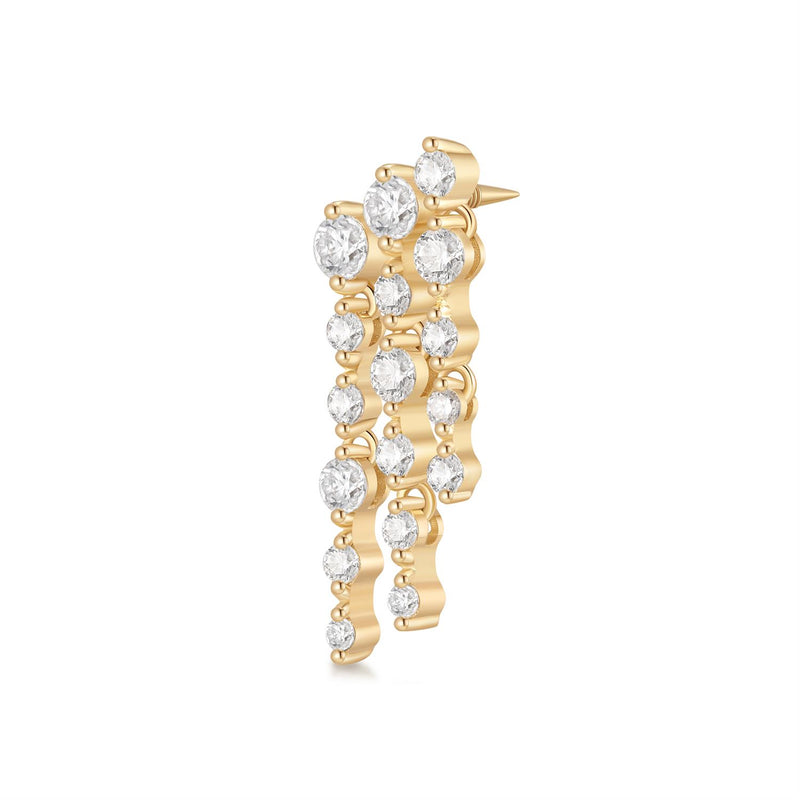 OSUPA | 3-Row Dangling Lab Grown Diamonds Threaded Flatback