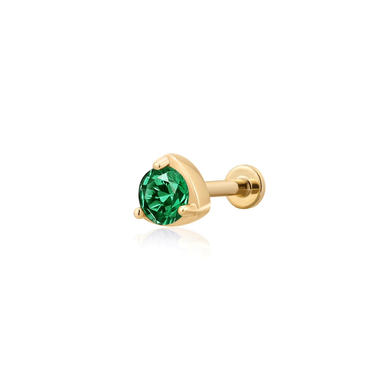 VERDE | Lab Grown Emerald Threaded with Flatback