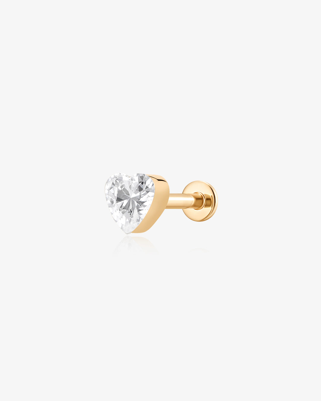 Heart Lab Grown Diamond Flatback Stud