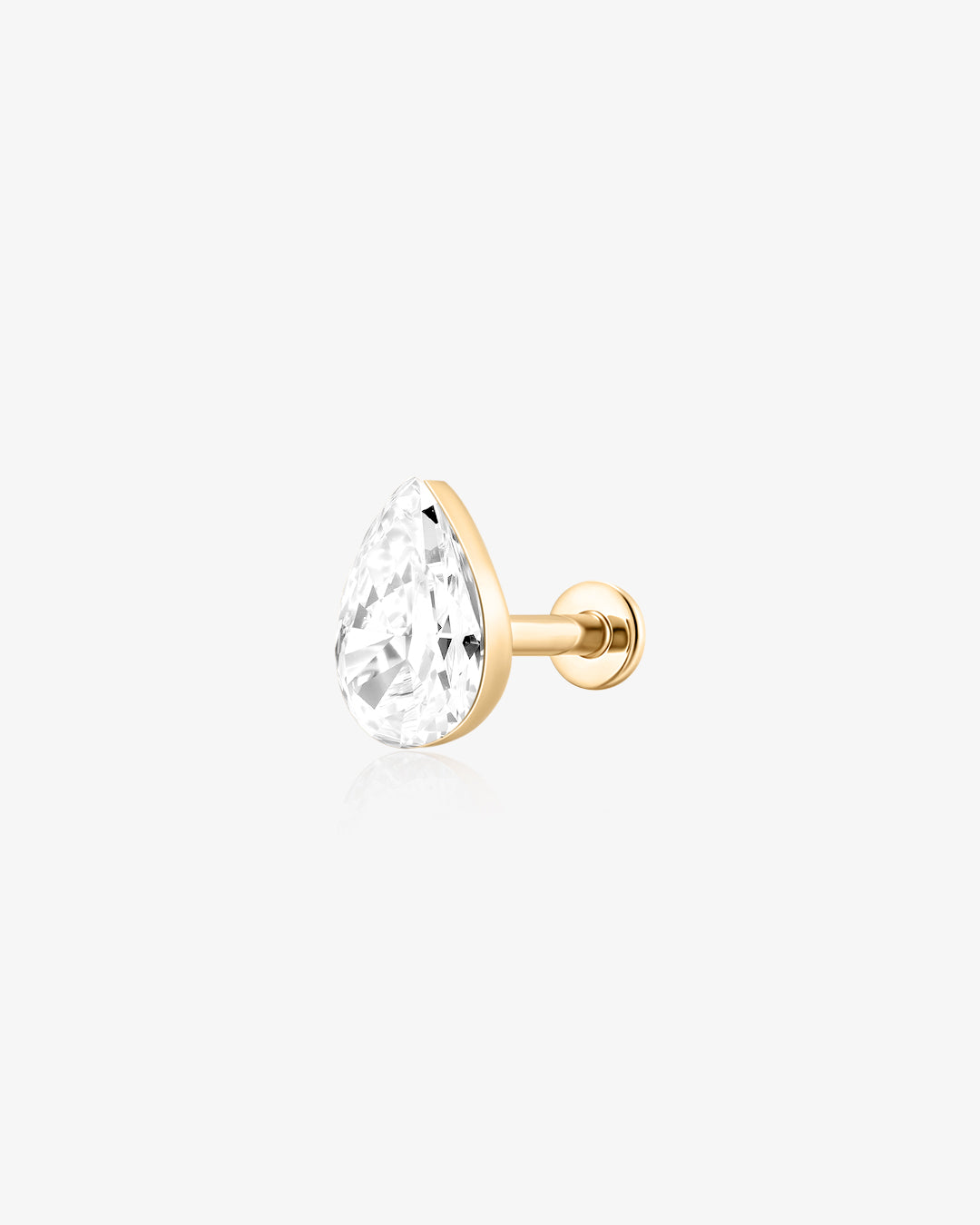 Pear Lab Grown Diamond Flatback Stud