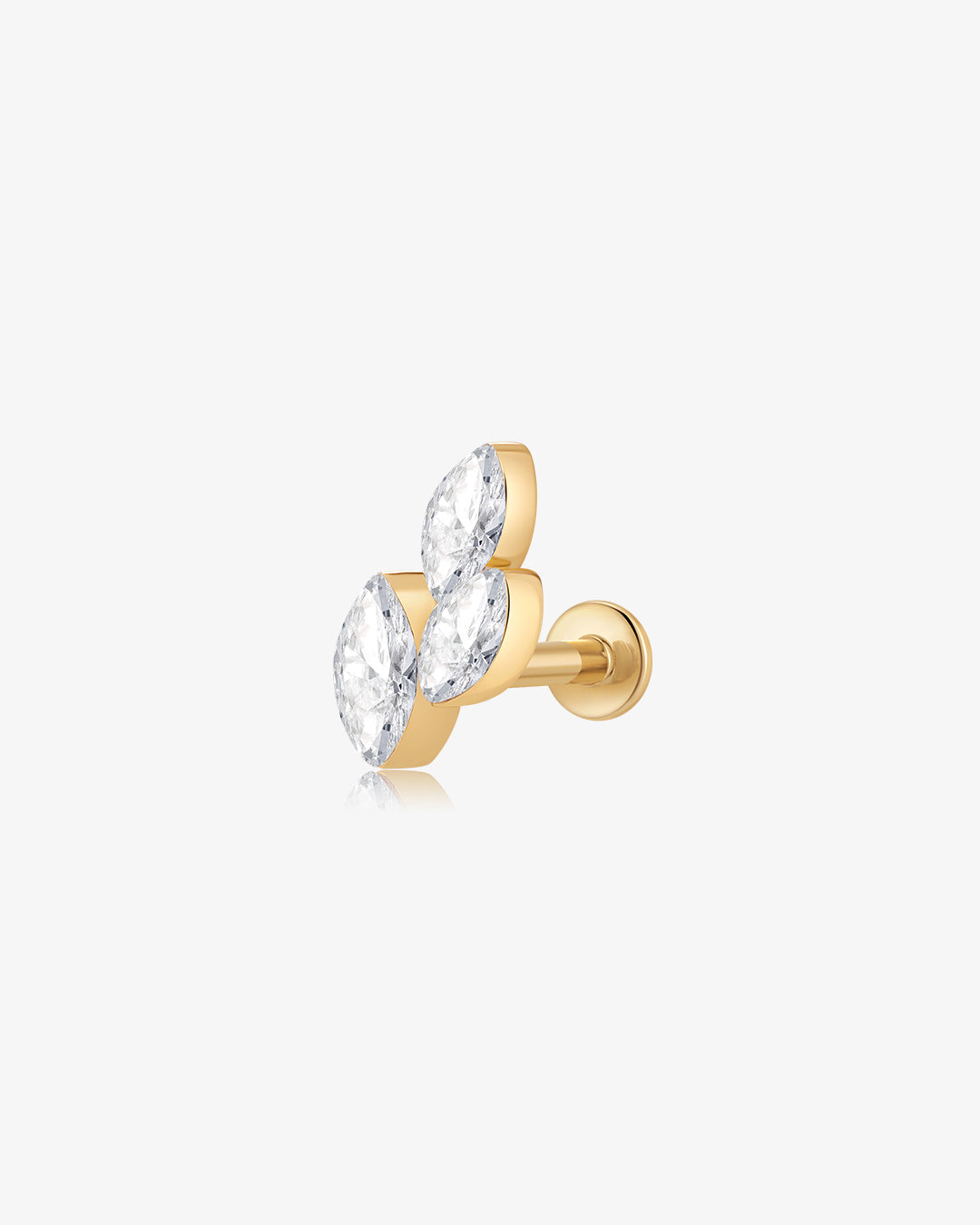 Clustered Marquise Lab Grown Diamond Flatback Stud
