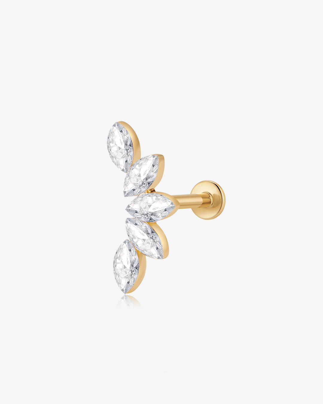 Lotus Garland Lab Grown Diamond Flatback Stud