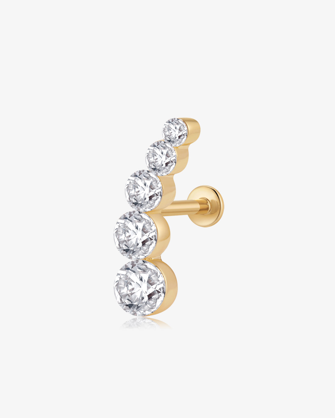 Graduated Lab Grown Diamond Curve Flatback Stud